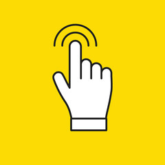 Clicking hand icon. Finger pointer vector graphic. Click symbol.