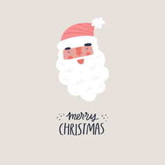 Xmas wishes from Santa greeting card template