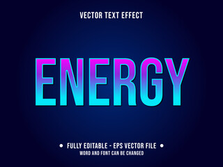 Editable text effect - Energy modern gradient purple and neon blue color style