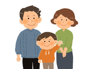 Obraz premium 家族のイラスト