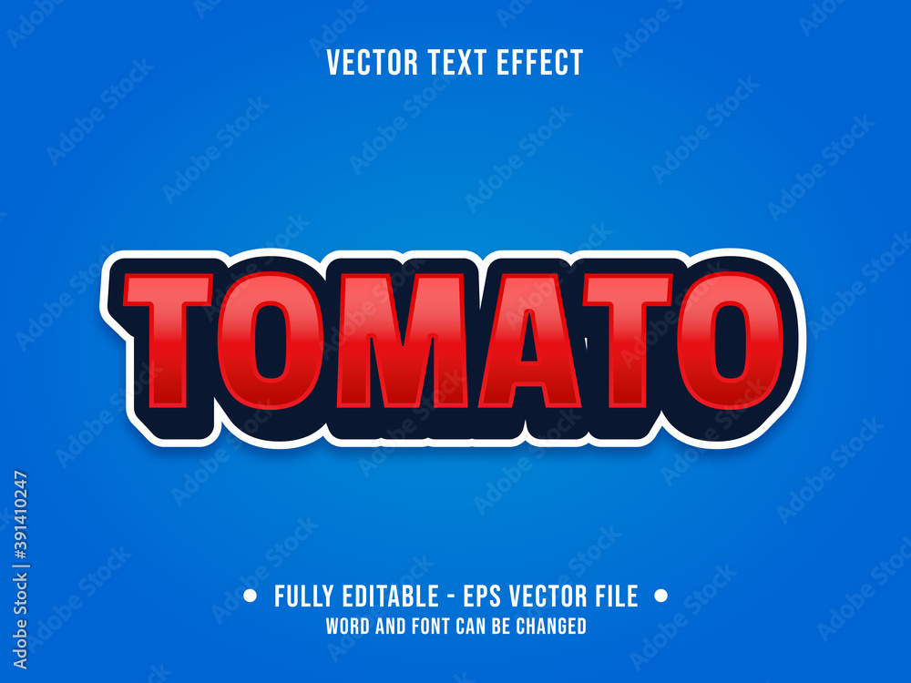 Wall mural editable text effect - tomato red modern gradient color style