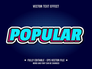Obraz premium Editable text effect - Popular popart red and cyan modern color style 