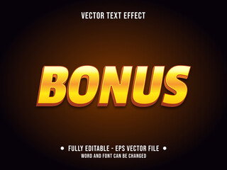 Editable text effect - Yellow bonus casino game modern gradient gold color style