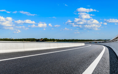 New asphalt road and city skyline natural landscape in Beijing.