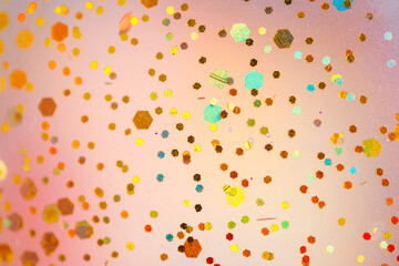 festive glitter background, golden foil particles