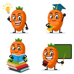 vector illustration of carrot character or mascot 