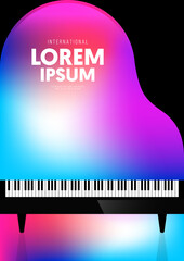 Music poster decorative with gradient piano design template background modern art style © thenatchdl