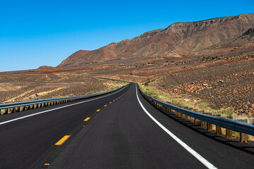 Route 66 in California. Asphalt road in USA. American roadtrip.