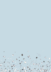 Silver Star Celebrate Vector Blue Background. 