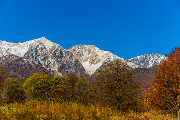 晩秋の白馬三山