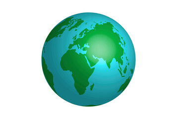 Cartoon planet earth for web design. Green planet earth vector. Flat with planet earth on white background for concept design.
