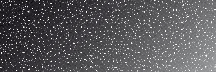 Snowfall on transparent background, panoramic image, vector background, EPS10