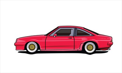 Obraz na płótnie Canvas red car classic vector