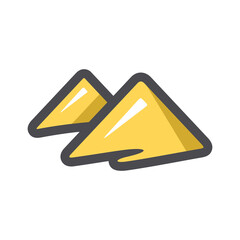 Pyramids in the desert. Dunes Vector icon Cartoon illustration