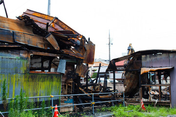 火事で焼けた家