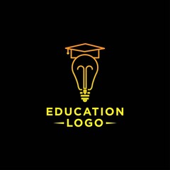 education logo, with a cap and pencil light element combination