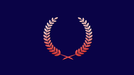 Amazing red and white gradient 3d wheat icon on blue dark background