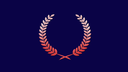 Amazing red and white gradient 3d wheat icon on blue dark background