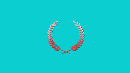 Best red and white gradient 3d wheat icon on cyan background, New wreath icon