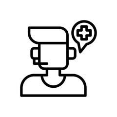 medical support icon in line style isolated on white background.  EPS 10