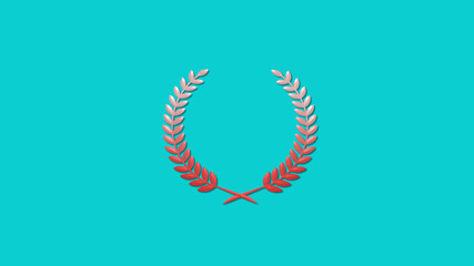 Best red and white gradient 3d wheat icon on cyan background, New wreath icon
