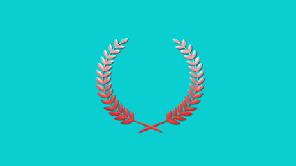 Best red and white gradient 3d wheat icon on cyan background, New wreath icon