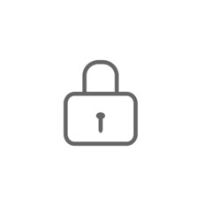 Icon of a closed lock isolated on a white background
