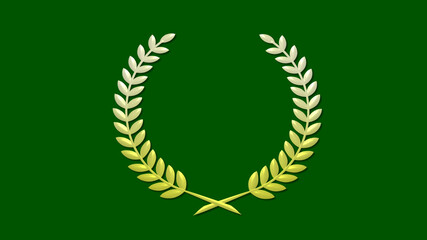 Beautiful yellow gradient 3d wheat icon on green dark background, New wheat icon