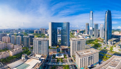 Urban skyline of Dongguan City, Guangdong Province, China