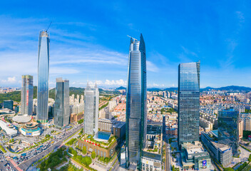 Urban skyline of Dongguan City, Guangdong Province, China