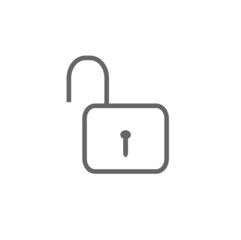 Icon of an open lock isolated on a white background