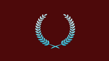 Cyan gradient 3d wheat icon on red dark background, Wheat icon