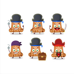 Cartoon character of bell cookie with various pirates emoticons