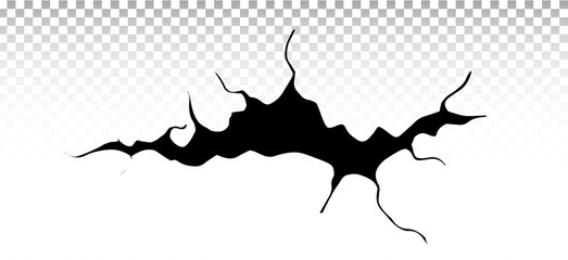 Ground cracks. Earthquake and ground cracks, hole effect, craquelure and damaged wall texture. Vector illustrations for earthquake, crash, destruction.