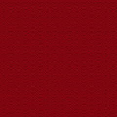 Oriental style wave seamless pattern on red background