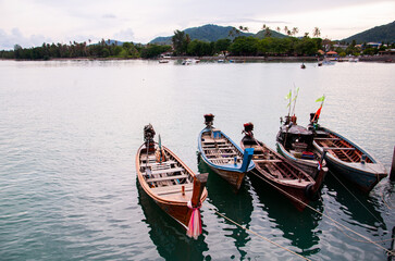 Thailand longtail fishing boat at Chalong bay. Phuket