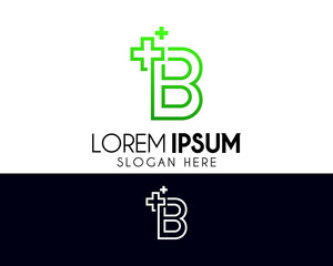 Plus letter B logo design. Medical modern logo suitable for your business company or corporate identity