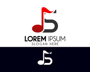 S letter logo design with a music note. Modern logo suitable for your business company or corporate identity