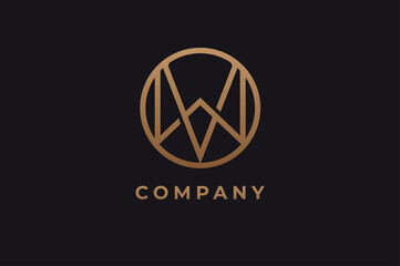 Fototapeta premium Abstract initial letter V and W logo,usable for branding and business logos, Flat Logo Design Template, vector illustration