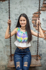 portrait of young charming beautiful girl  with smile, authentic moments of real emotion.