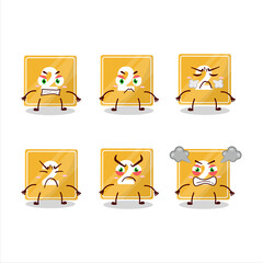 Toys block two cartoon character with various angry expressions