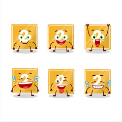 Cartoon character of toys block two with smile expression