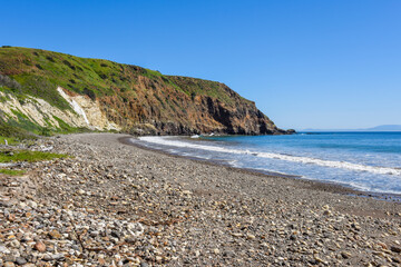 Beach on Smugglers Cove, Santa Cruz Island, Channel Islands National Park, California