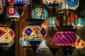 Colorful stained glass lamp