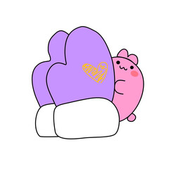 Bunny with gloves
