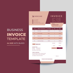 abstract quotation, invoice, bill, voucher template, clean and minimal simple