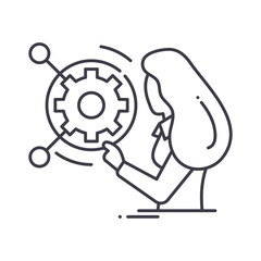 Administration icon, linear isolated illustration, thin line vector, web design sign, outline concept symbol with editable stroke on white background.