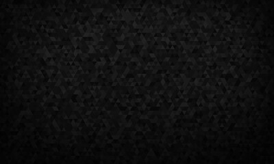 Black polygonal abstract background. Geometric pattern from triangles, design for poster, banner, card and template. Vector illustration