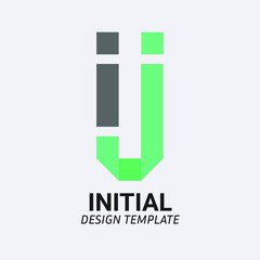 Initial Letter ij, ji, i & j Logo icon concept. Creative Minimal Alphabet emblem design template. Graphic Symbol for Corporate Business Identity.Creative Vector graphic element.