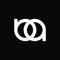 Monogram Initial Letter BA, AB, B & A Logo icon concept. Creative Minimal Alphabet emblem design template. Graphic Symbol for Corporate Business Identity.Creative Vector graphic element.